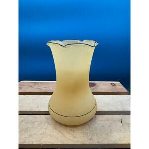 Stunning Paper-Thin Frosted Orange Czech Art Glass Flower-Shaped Vase